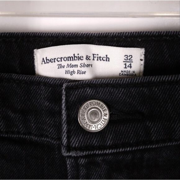 Abercrombie & Fitch High Rise Mom Shorts Black size 32 - Picture 7 of 7